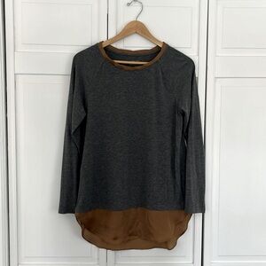 LOGO Long Sleeve Dark Grey and Gold S